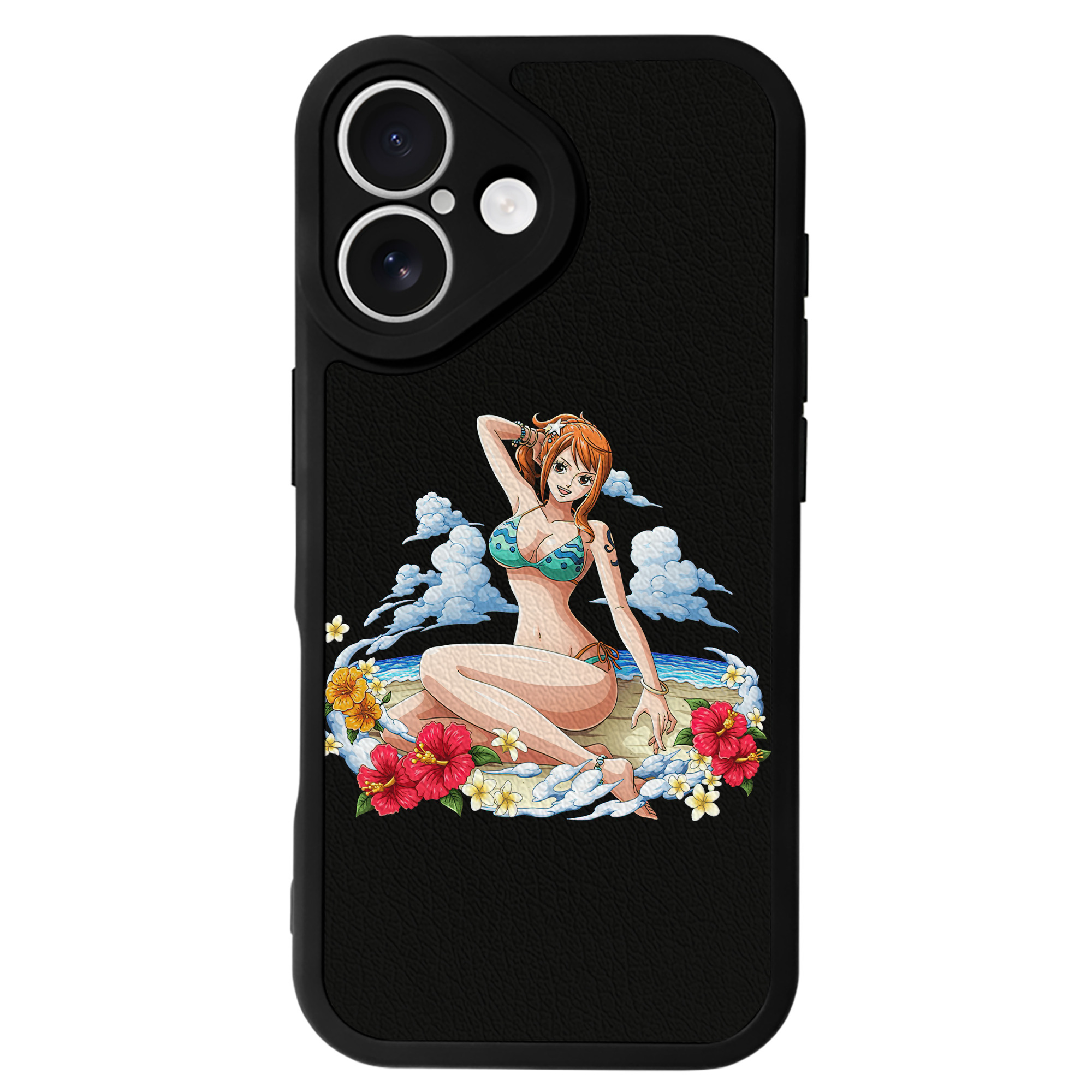 （画像用） ワンピース ナミ ONE PIECE Nami 【iPhone 16シリーズ対応】シリコンスマホケース（レザー調） 材質：シリコン